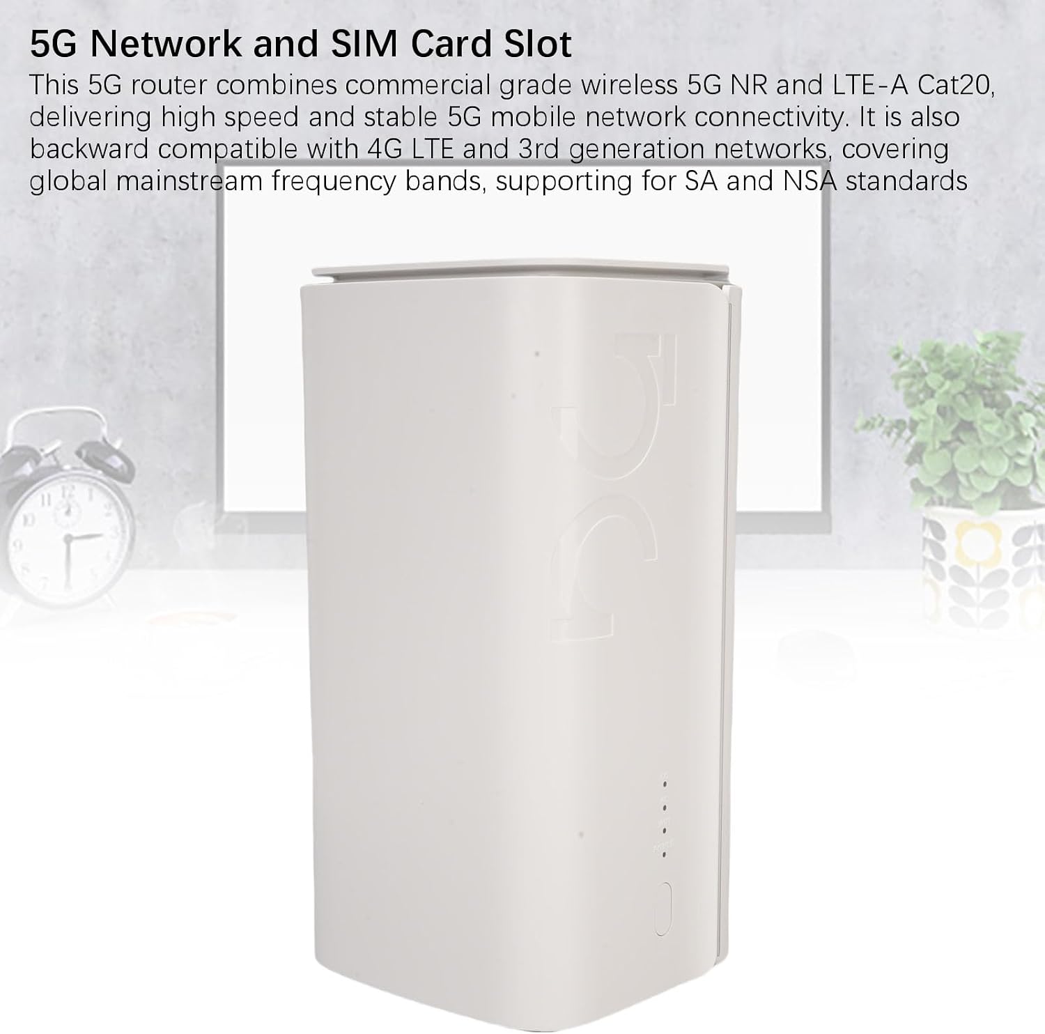 Zunate 5G WiFi 6 CPE Router with SIM Slot, 4.67Gbps Dual Band Wireless AX Network Hub, 8 Antennas, Plug & Play for Home Streaming Gaming SA NSA Support (US Plug)