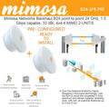 Mimosa Backhaul B24 2-Units Point to Point 24 GHz 1.5 Gbps Capable 33 dBi 4x4MIMO, PoE Power Supply, Gigabit ethernet (RJ45) and gigabit Fiber (SFP cage) (100-00074) PRE-CONFIGURED