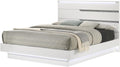 HomeStock Platform Bed with Lighting - Modern Bedroom Furniture White/Queen