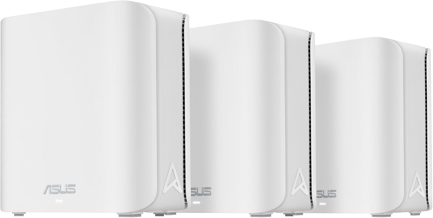 ASUS ZenWiFi BD5 Dual-Band WiFi 7 Mesh, 5000 Mbps, 6800 sq.ft (3pk), Dual 2.5G Ports, Security and Parental Controls Included, Smart Home Master SSIDs (Renewed)