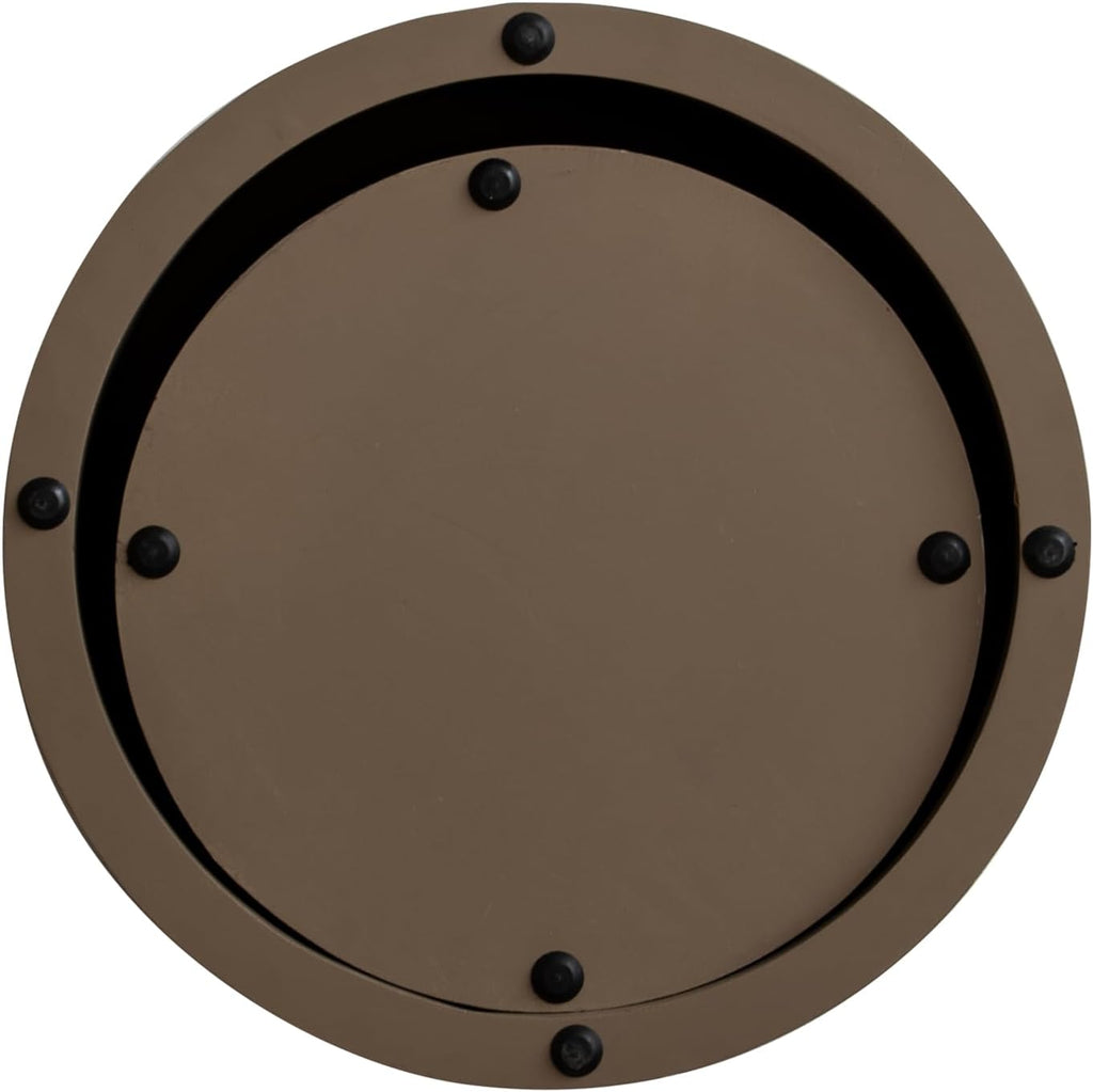 Nesting Coffee Table Set of 2, Modern Round Coffee Table Drum Side Table, Wooden Circle Accent Tables End Tables for Small Spaces Living Room Bedroom Office (Dark Brown)