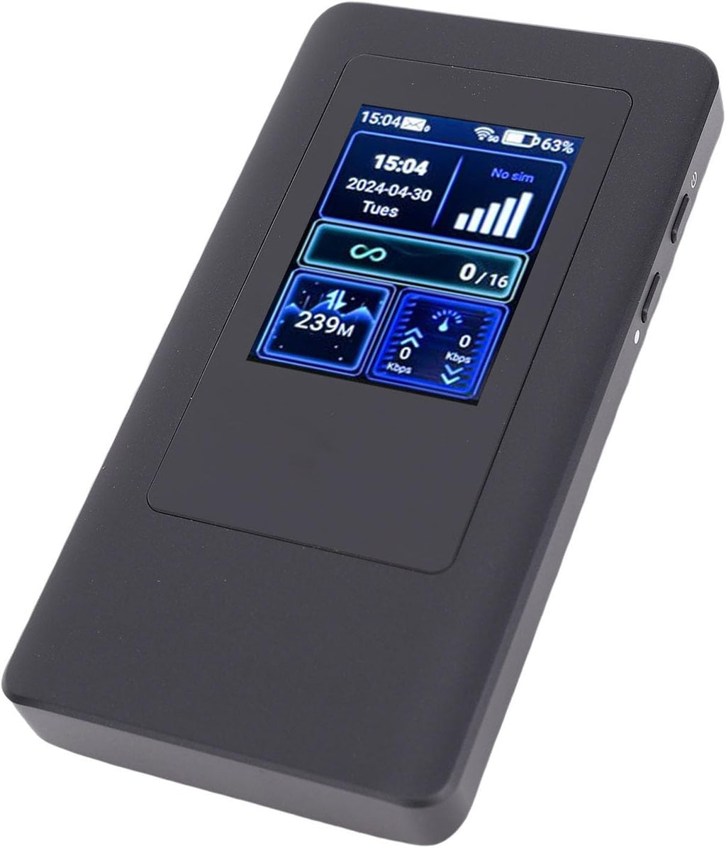 5G Router, 1200Mbps Dual Band Mobile Hotspot with LCD Screen and SIM Card Slot, Portable Travel Router for Home and Travel Supporting 16 Devices