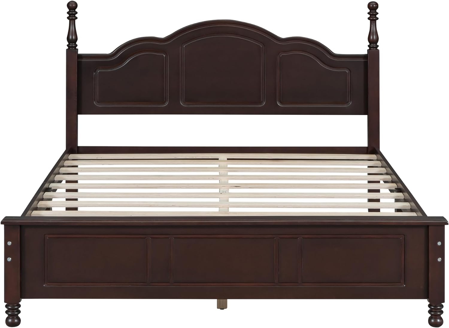 LUMISOL 3 Pieces Bedroom Sets - Queen Size Wood Platform Bed and 2 Nightstands, 3 Piece Queen Bedroom Furniture Set, No Box Spring Needed, Dark Walnut