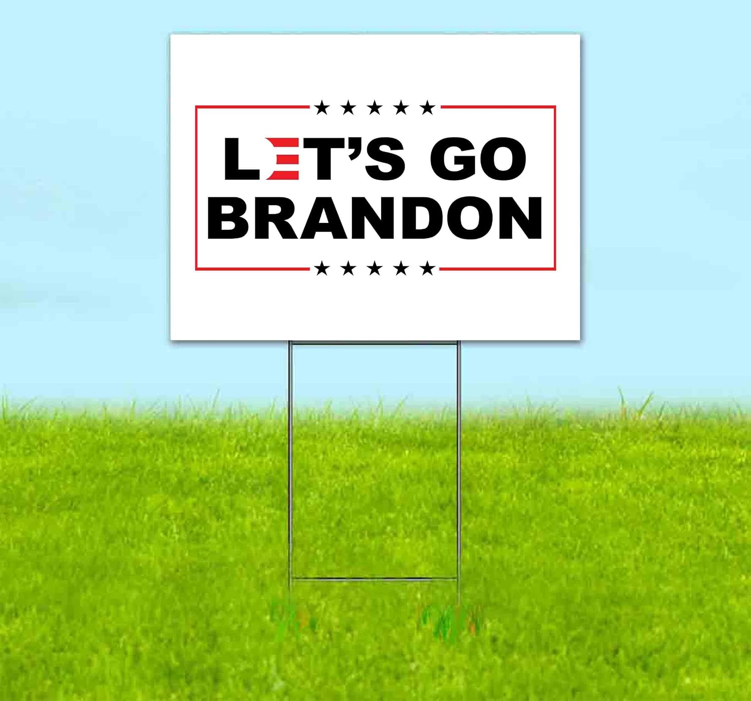 Let's Go Brandon (18' x 24') Yard Sign, Quantity Discounts, Multi-Packs, Includes Metal Step Stake, Bandit, Lawn Sign, Advertising, USA |Trump, Biden, Political, MAGA, Republican, Election