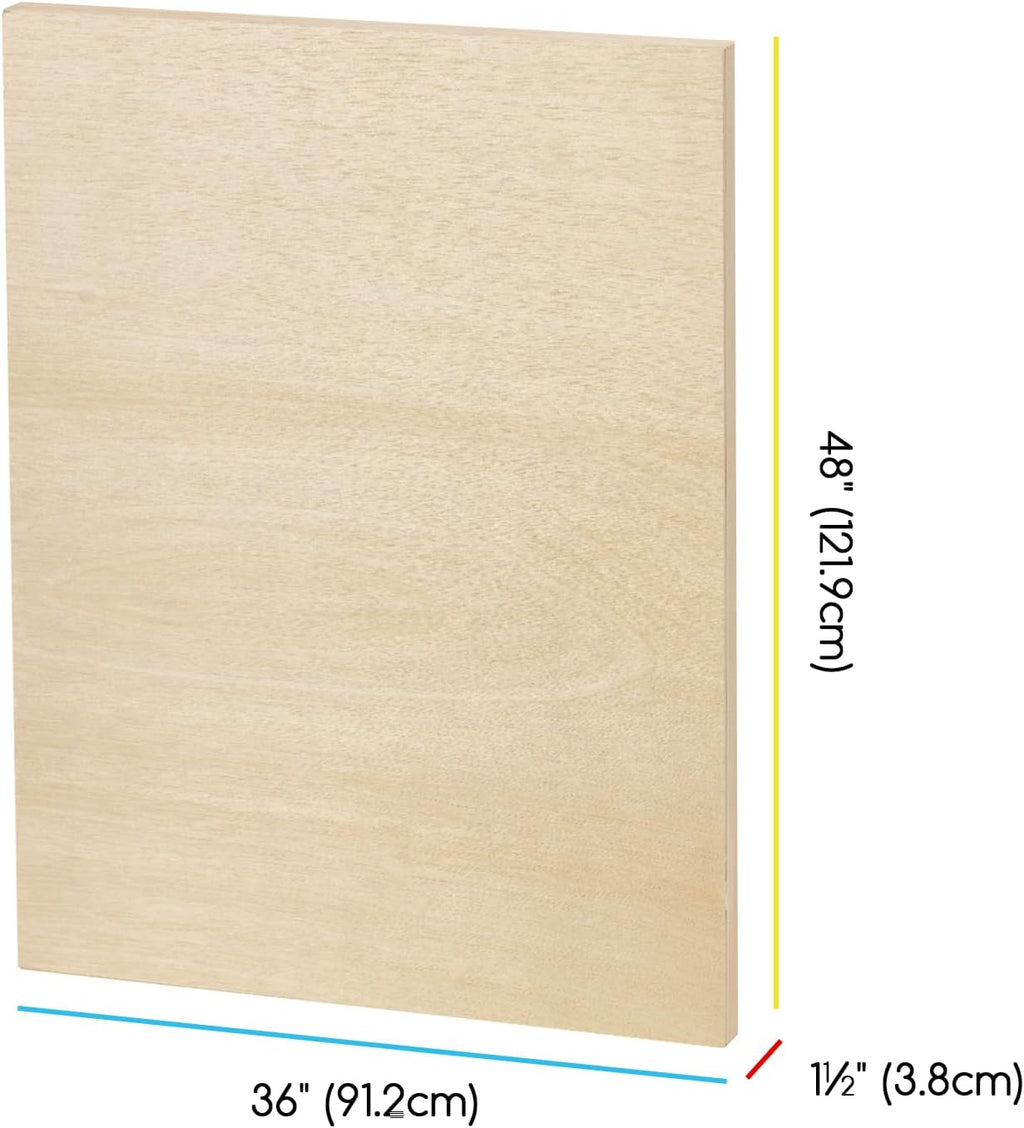 MEEDEN Unfinished Wood Canvas Board: 1-1/2' Deep 36x48' Wooden Canvas Panel Pack of 2 - Blank Cradled Wood Art Board for Painting