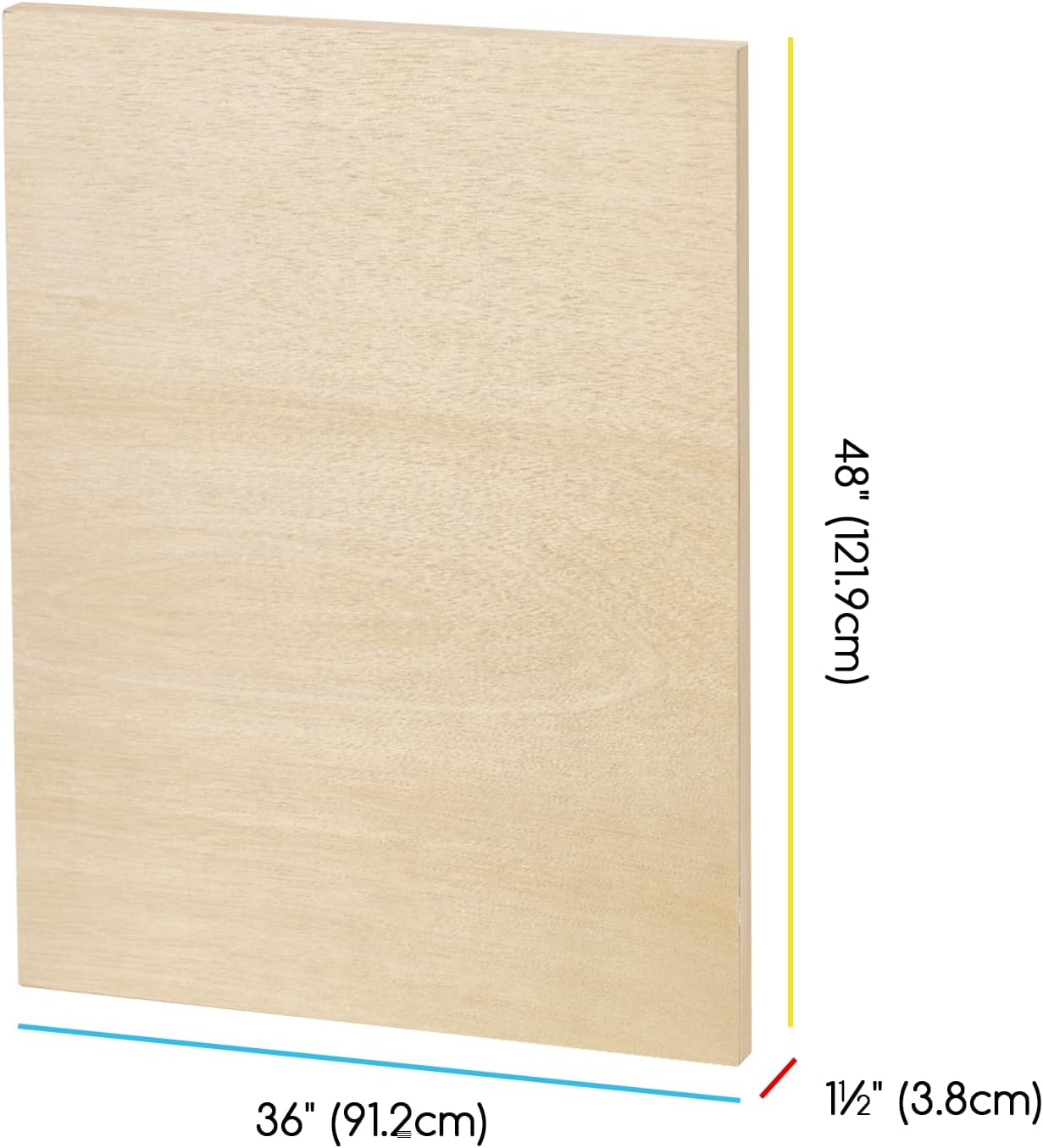 MEEDEN Unfinished Wood Canvas Board: 1-1/2' Deep 36x48' Wooden Canvas Panel Pack of 2 - Blank Cradled Wood Art Board for Painting