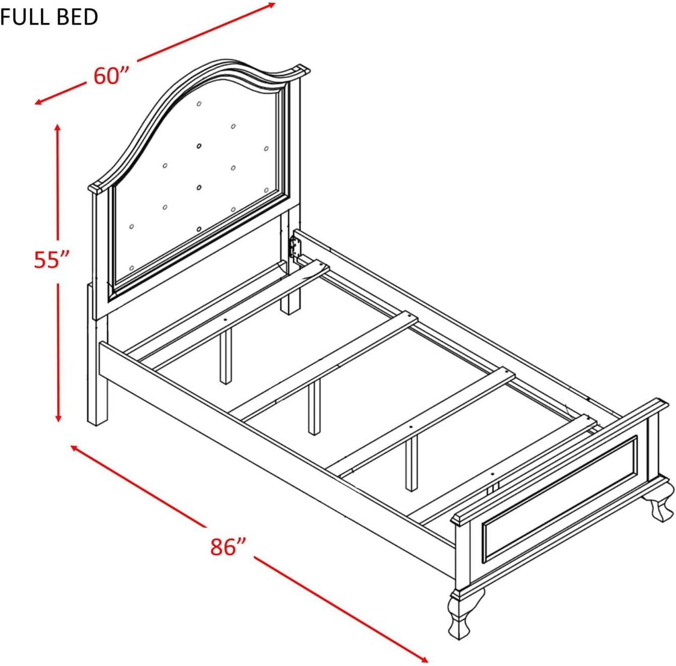 Picket House Furnishings Jenna 6 Piece Full Bedroom Set in White