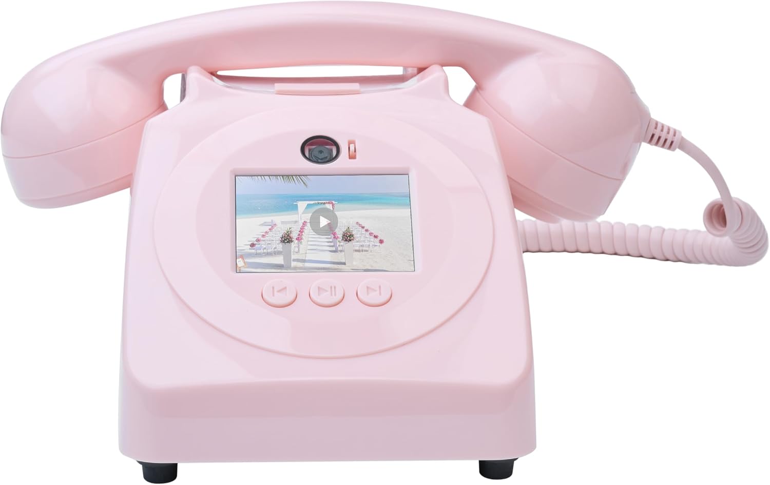 Video Audio Guest Book Wedding Phone, 1080P HD Video Audio Phone Guestbook, Preserve Your Special Occasions, Ideal for Wedding Bridal Shower, Birthday, Graduations, Baby Shower (Pink)