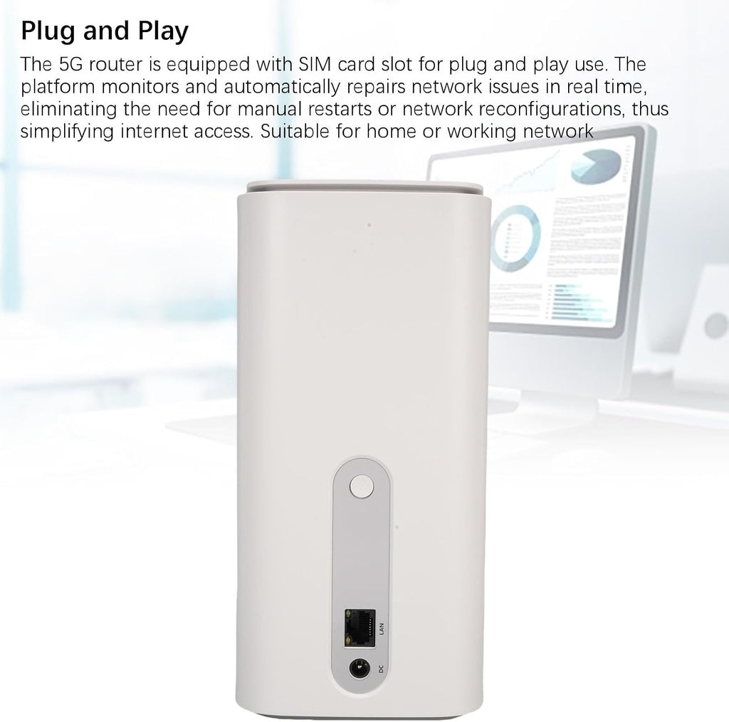 WiFi 6 Router,Dual Band High Speed WiFi 6 5G CPE Router,5G and SIM Card Slot Dual Band,for Home Indoor Support for NSA SA (US Plug)