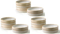 famiware Star 7.5' Pasta Bowls Set, Salad Bowl Set of 6, Double Reactive Glaze, Stackable, Perfect for Your Friend for Housewarming, Thanksgiving, Christmas, Cappuccino White (Pack of 3)