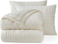 UGG Full/Queen Quilt Set - 3pc Bed Spread with 2 Pillow Shams, All Season Luxury Bedding, Lightweight Quilted Soft Textured Comforter, Cozy Coastal Queen Quilt Set, Beige Snow (Tide Devon)