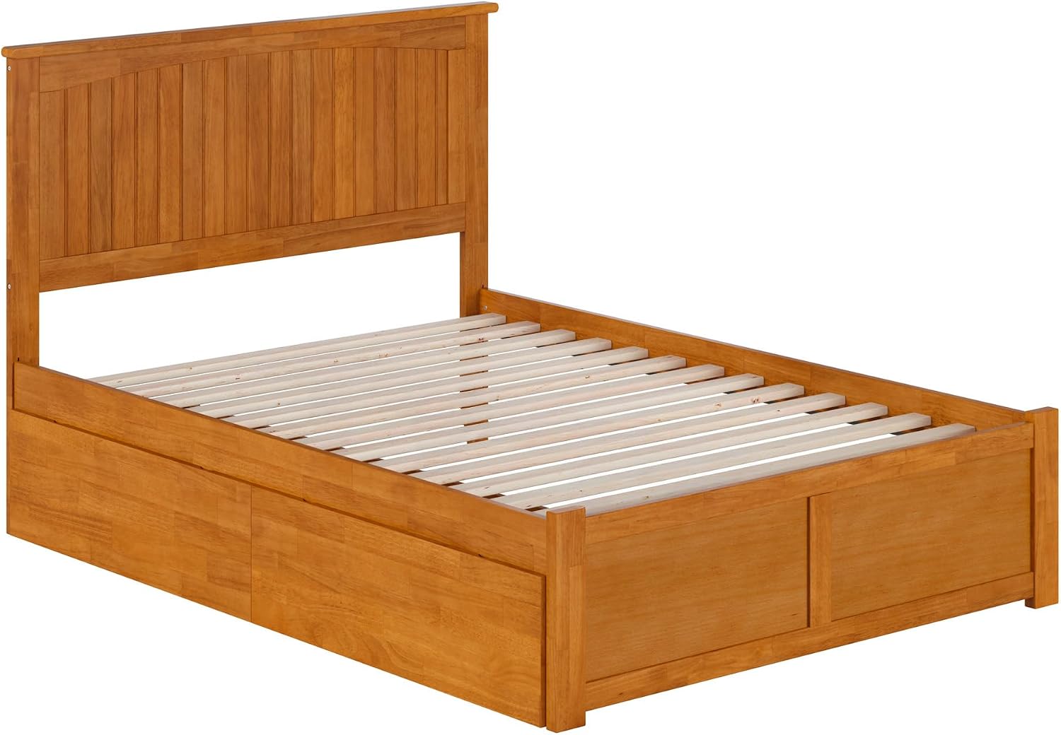 AFI, Nantucket Full Platform Bed with Footboard & Storage Drawers, Light Toffee
