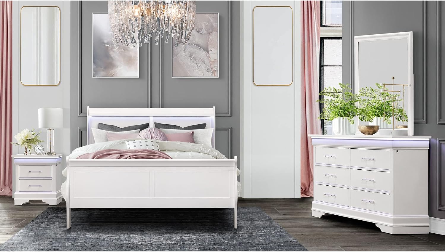 White Full Bedroom Set