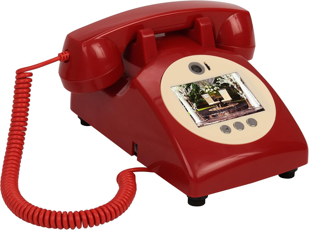 Video Audio Guest Book Wedding Phone, 1080P Video Guestbook Phone for Wedding, Bridal Shower, Birthday Party, Baby Shower, Anniversary Engagement (Bordeaux Red)
