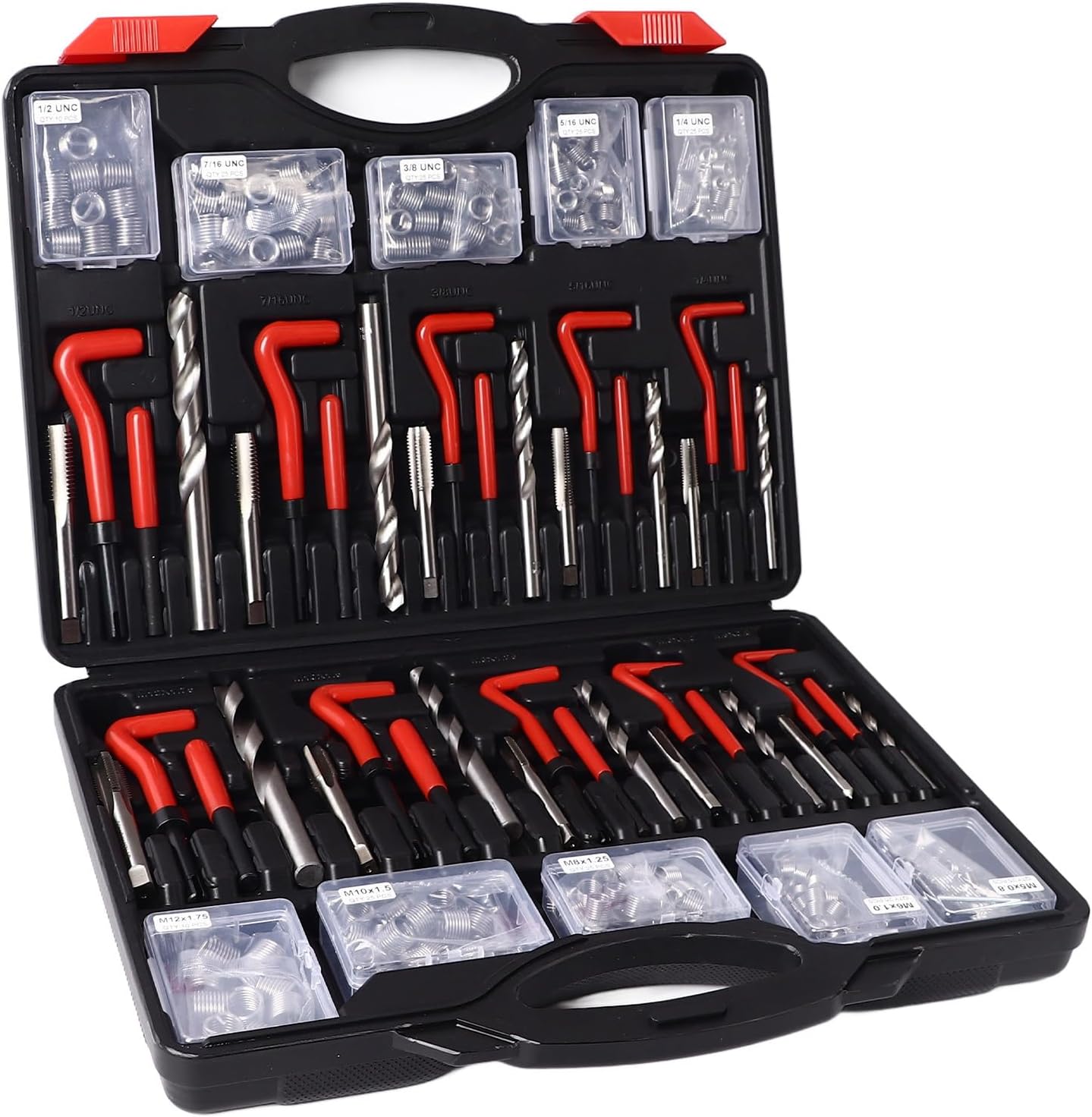 Thread Insert Tapping Tool, 261 Pcs Metal Frame Twist Drill Bit Screw Thread Repair Kit Labor Saving Uniform Force for Components