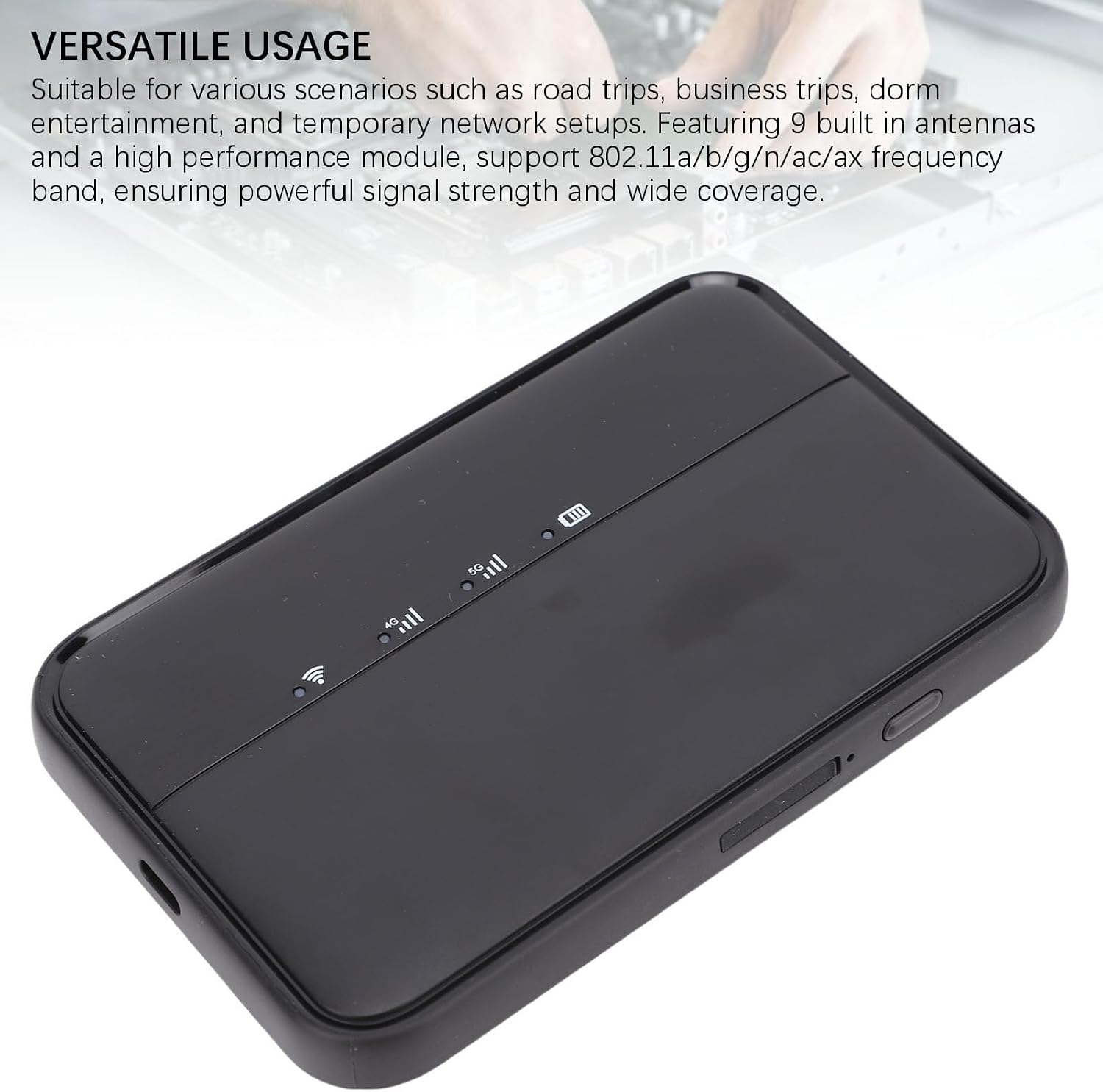 LICAEVEY 5G Mobile Hotspots Portable WiFi, Router with SIM Card Slot, 900mbps 5G Modem Wireless Router with 10000mah Battery, Supports 16 Connected Devices