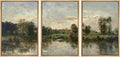 SIGNWIN Framed Canvas Print Wall Art Set Peaceful River Landscape Serene Waters and Lush Forest Illustrations Modern Scenic Colorful Ultra for Living Room, Bedroom, Office - 24'x36'x3 Natural