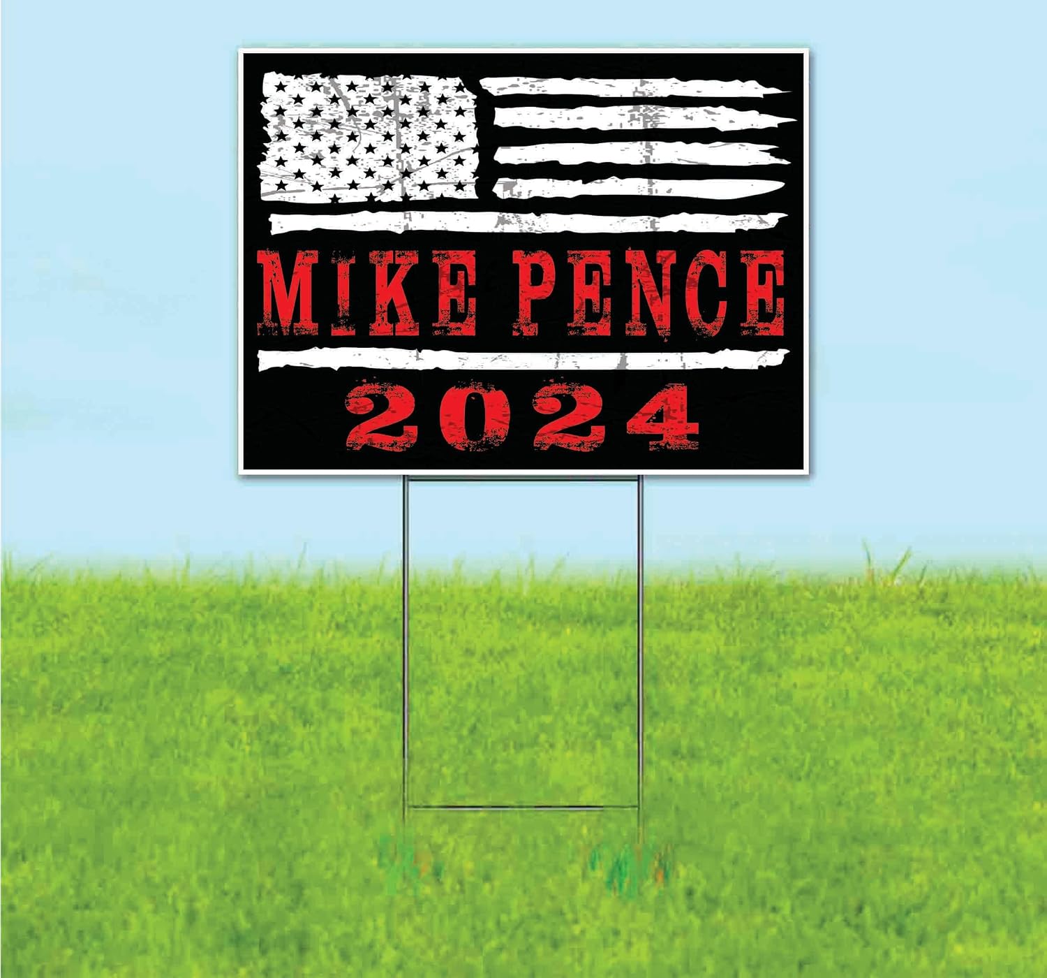 Mike Pence 2024 (18' x 24') Yard Sign, Quantity Discounts, Multi-Packs, Includes Metal Step Stake, Bandit, New, Advertising, USA | Election, Political, Republican, President, Vote
