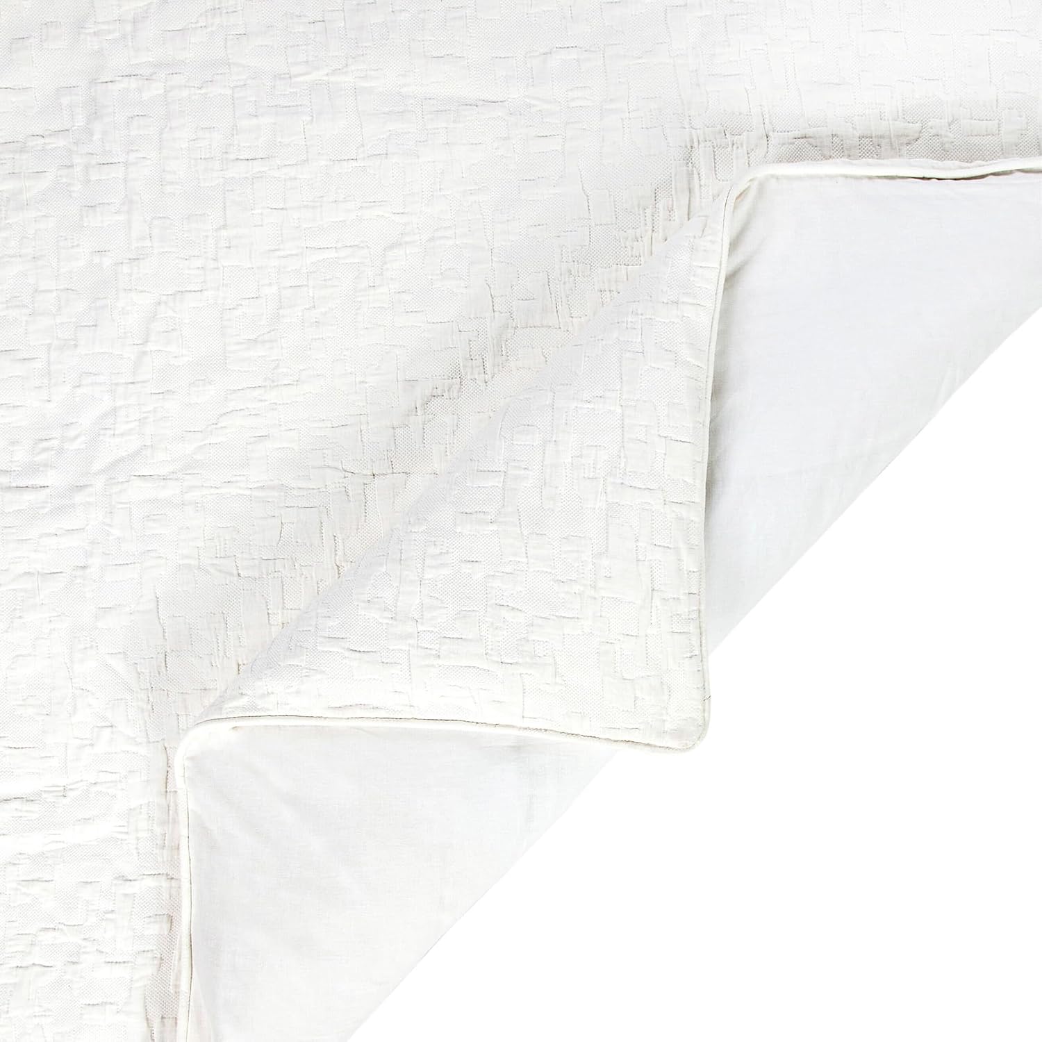 HiEnd Accents Porto Matelassé 3 Piece Duvet Cover Set with Pillow Shams, King Size, Cotton Vintage White Textured Modern Boho Chic Casual Luxury Bedding, 1 Comforter Cover, 2 Pillowcases
