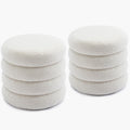 19.5 Inch Round Storage Ottoman, Modern Sherpa Ottoman Coffee Table with Removable Top, White Vanity Stool with Storage for Bedroom, Living Room, Dorm, Set of 2