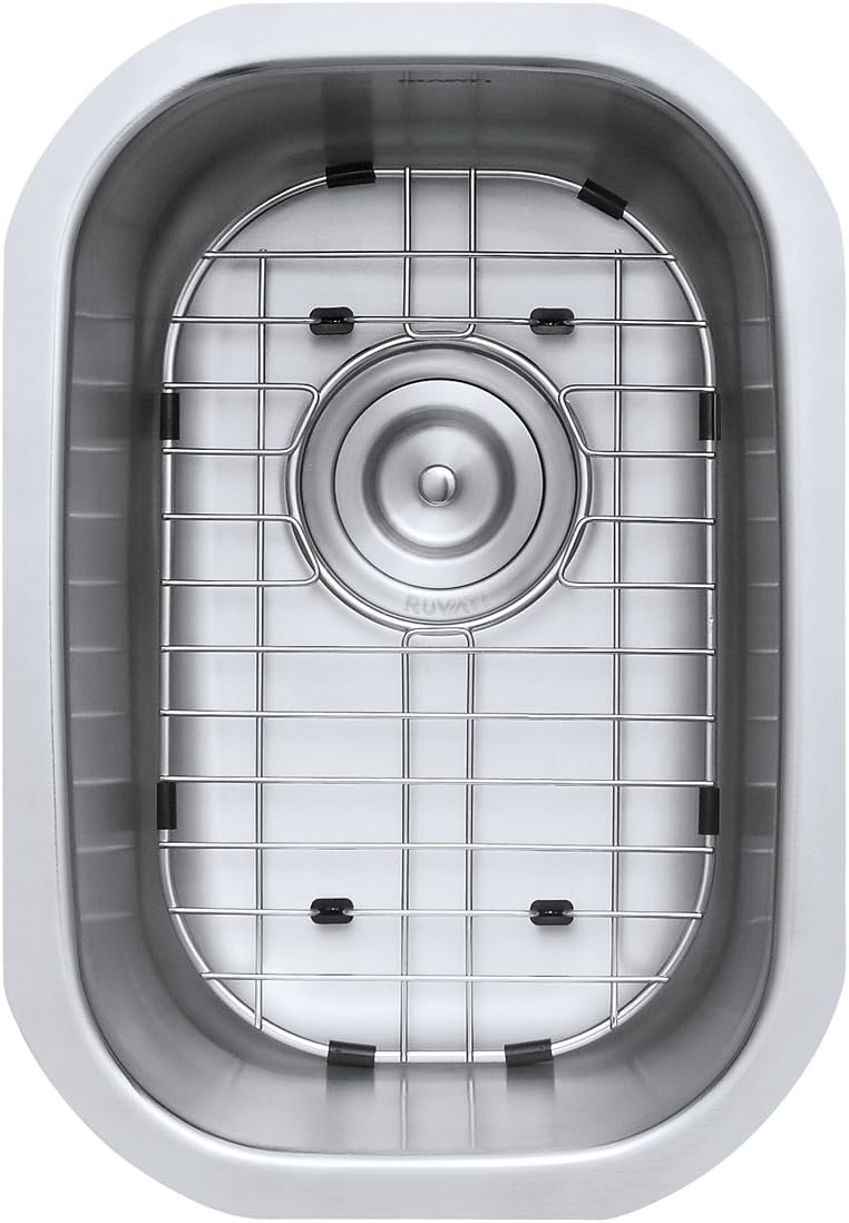 Ruvati 12 x 18 inch Rounded Corners Undermount Kitchen Sink Single Bowl - 16 Gauge Stainless Steel Bar Prep Sink with Brushed Finish hides scratches, Easy-to-Clean Undermount kitchen Sink - RVM4111
