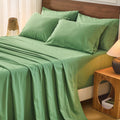 Bedlifes 100% French Flax Linen Sheets Set King Size - 6 Piece Extra Deep Pocket 18-24',Soft Breathable King Bed Sheets with Temperature Regulating & Moisture-Wicking(Sage Green