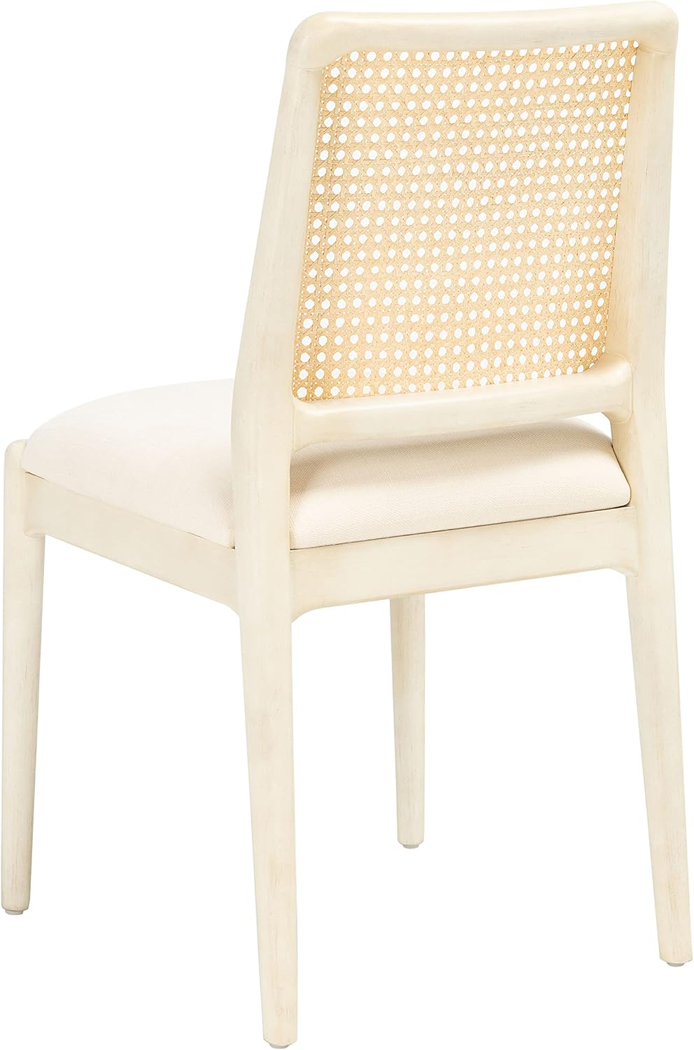 SAFAVIEH Home Collection Reinhardt White Rattan Cushion Dining Chair (Set of 2) -Fully Assembled DCH8800B-SET2