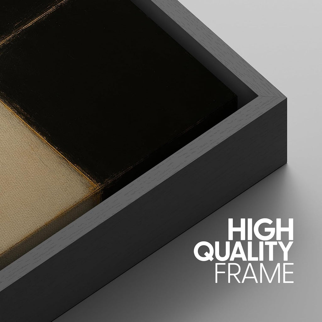 SIGNWIN Framed Canvas Print Wall Art Set Minimalist Neutral Abstract Beige and Black Illustrations Modern Art Contemporary Minimal Ultra for Living Room, Bedroom, Office - 24'x36'x3 Black