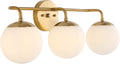 JONATHAN Y 25' Gold Painting Modern Globe Wall Sconce Vanity Light for Bathroom, White Frosted Glass Shade, Midcentury Parisian Bistro Wall Lamp, LED Bulb Included (JYL3536A)