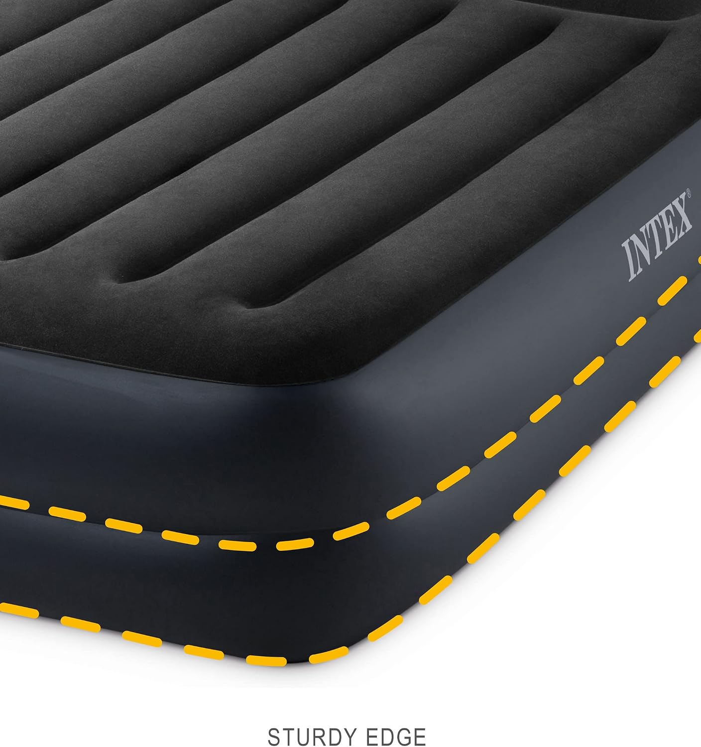 Intex Raised Airbed Mattress with Built-in Pump, Dura-Beam Plus Pillow, Twin - Portable Inflatable Luxury Blow-Up Bed for Adults, Camping, Guests (Pack of 3)