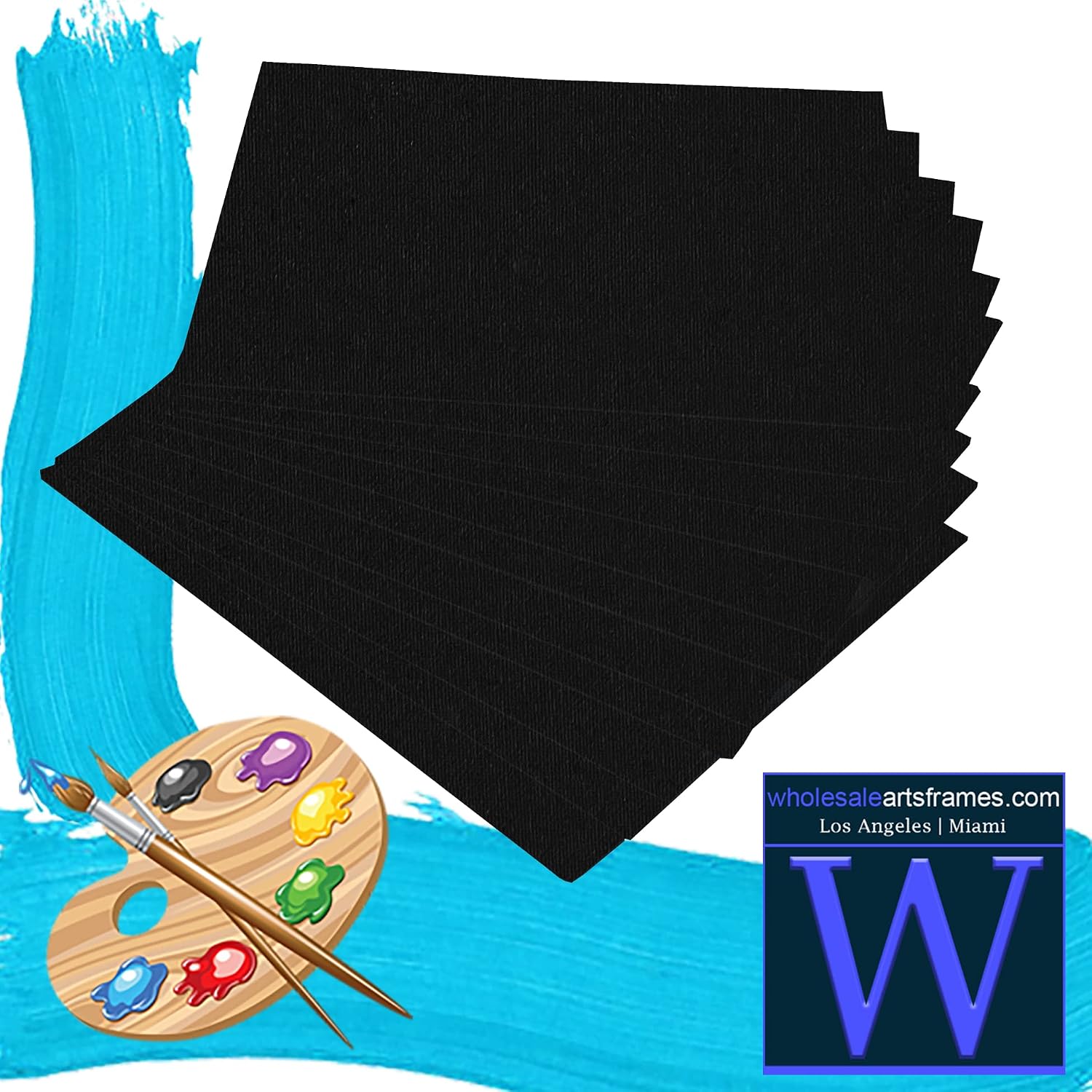 16x20 Black Canvas Boards for Painting Bulk 50 Pack.Paint Canvases for Painting Art.Artist Blank Canvases for Painting 16x20 Canvas Panels.Quality Acid Free Primed Canvas Boards for Acrylic,Oil etc