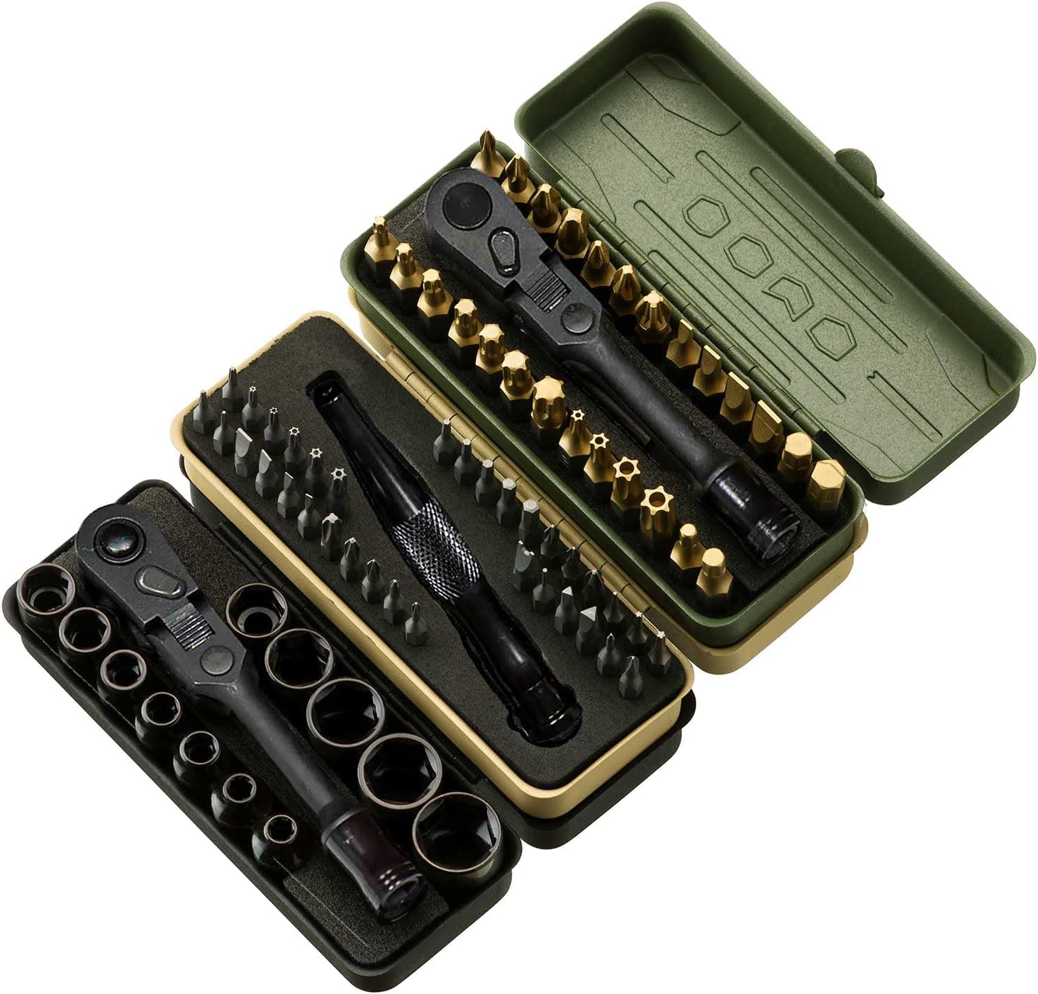 KESI Tool Torx Bit Set 77-Piece, Fully Armed Bits Ratchet Set with 13-Piece 1/4' Dr. Low Profile Sockets, 1/4' Dr 29-piece, and 35-piece Multi Function Bit Set