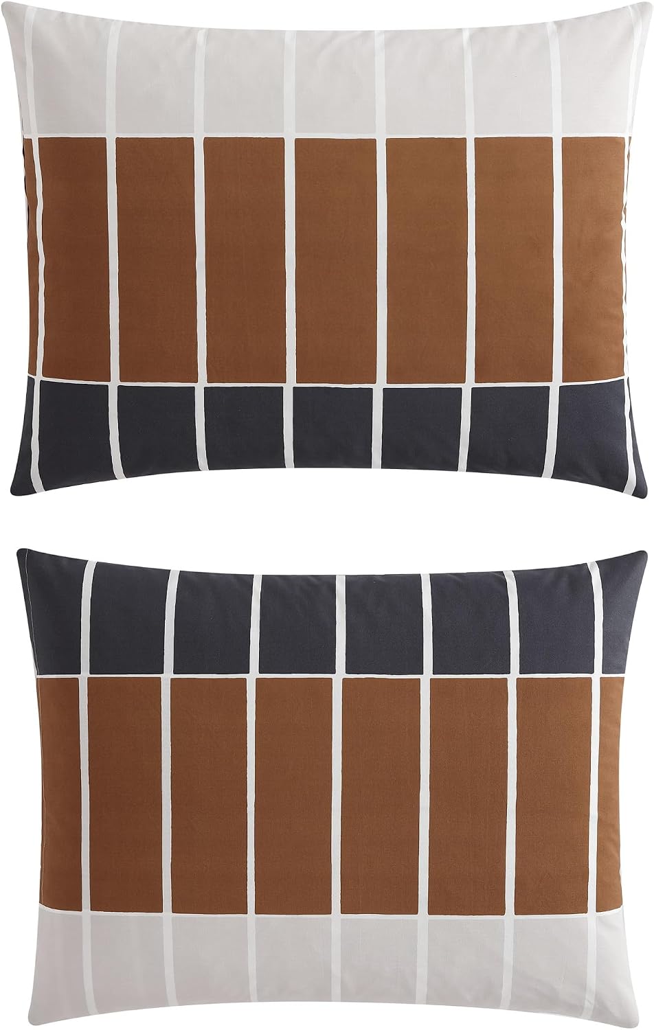 Marimekko - King Duvet Cover Set, Organic Cotton Bedding with Matching Shams, Modern Home Decor, GOTS Certified (Tiiliskivi Raita Charcoal, King)