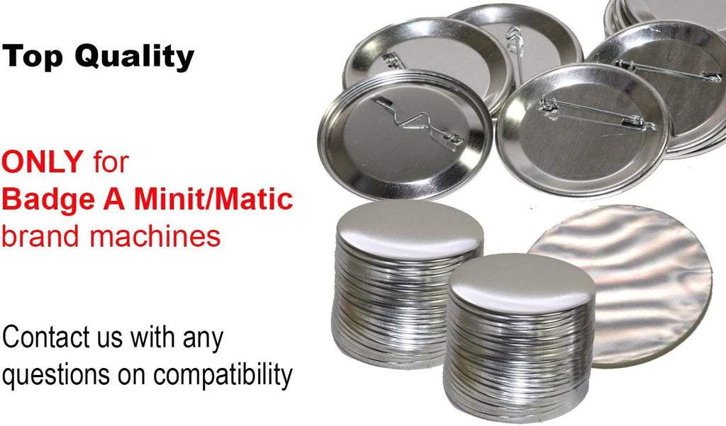 Badge A Minit 2 1/4' Pin Back Buttons 500 Pack 3011C - ONLY for BAM Machines - Generic Compatible with Badge A Mint 2.25' (57 mm Also 2 3/8))
