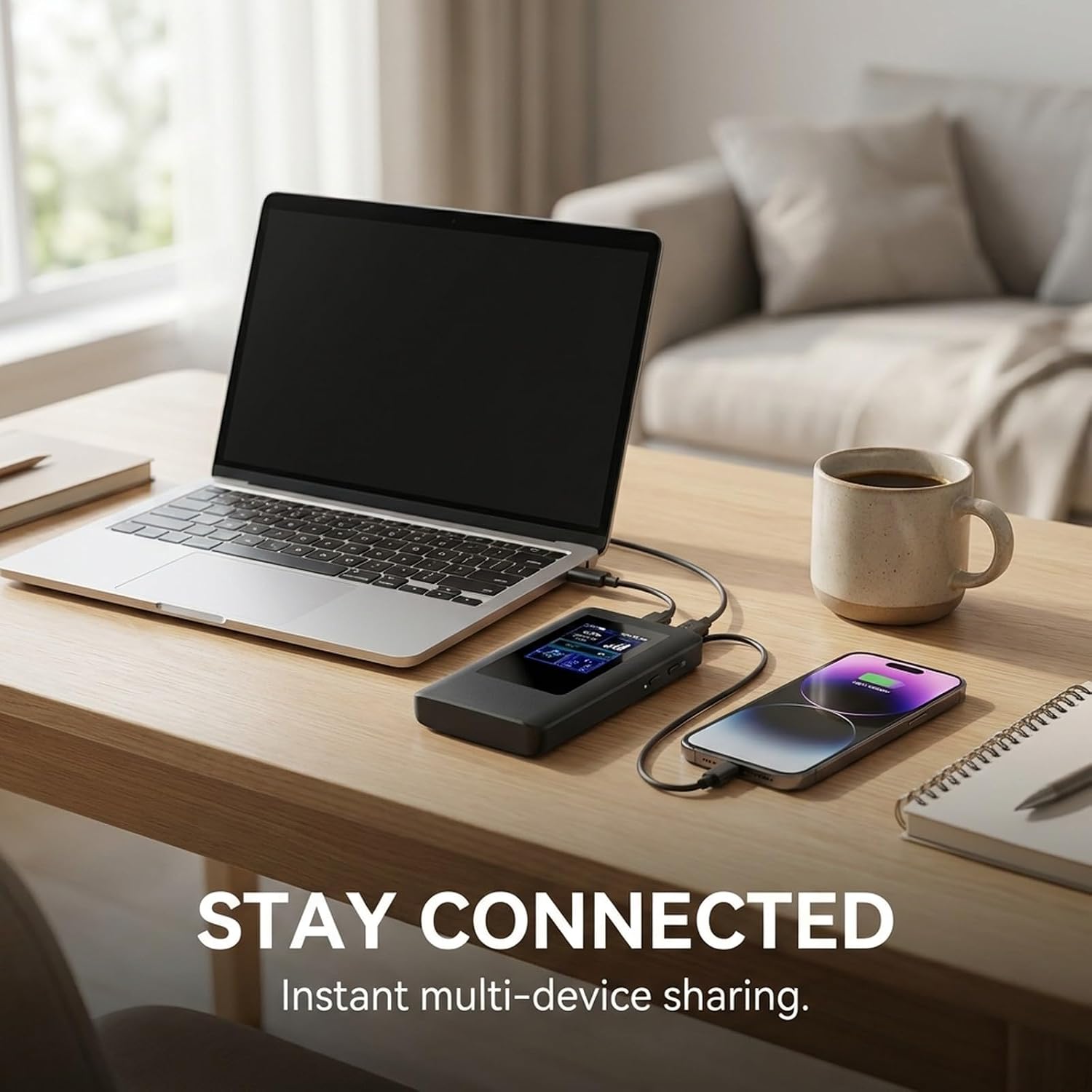 5G Mobile Hotspot, Portable WiFi Device with Dual Band 2.4/5.8GHz and 4400mAh Battery – High Speed Wireless Internet, Supports 16 Devices for Travel, Business, Home
