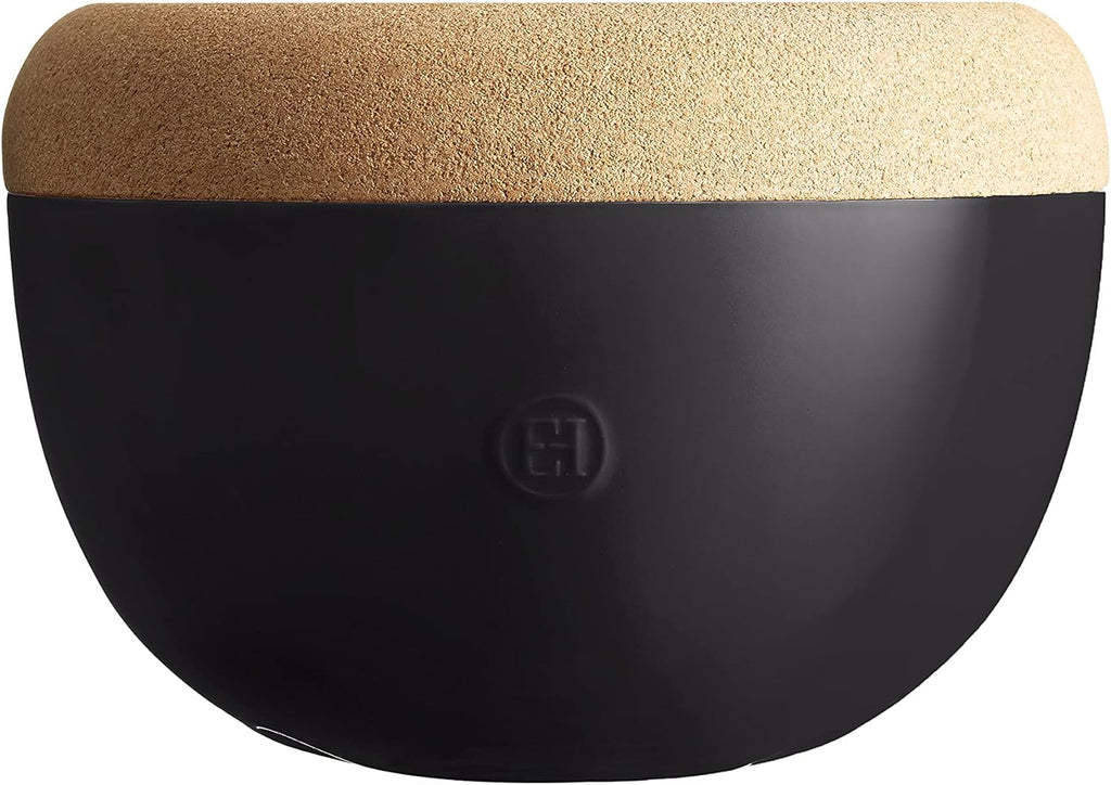 Emile Henry Deep Ceramic Food Storage Bowl, 10.6 x 7.3in, Black Truffle