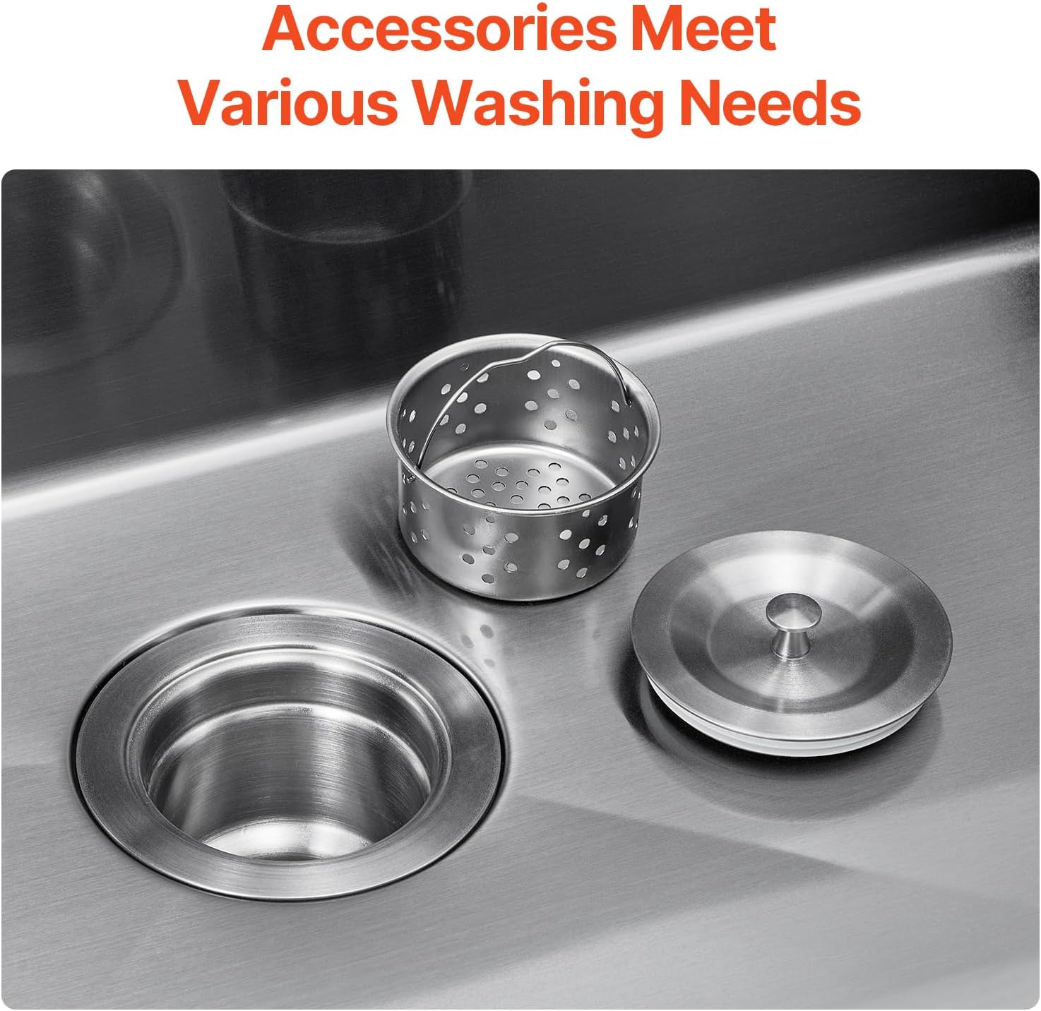 VEVOR 25' Recessed Kitchen Sink 9' Deep Top Mount Single Bowl Kitchen Sink 304 Stainless Steel Sink with Filter Basket Perfect for Home, RV, Laundry Room, Bar