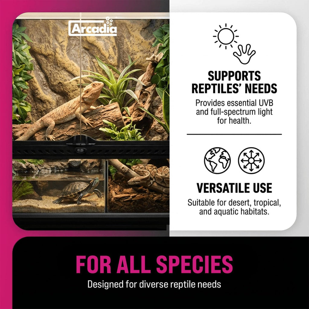 Arcadia T5 UVB Reptile Light Fixture Kit 36' Long 39 Watts 6% UVB Forest – Complete UVB Light for Reptiles, Turtles, Snake, Bearded Dragon Lamp, Long Lasting Easy to Use Professional Lighting