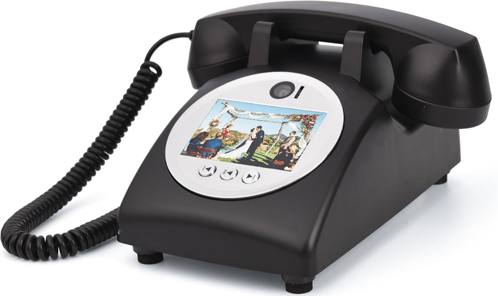 RetroVox Video & Audio Guest Book Wedding Phone Guestbook Creative Easy to Use & Fun Engagements Anniversaries Baby Showers Graduation (C Black)