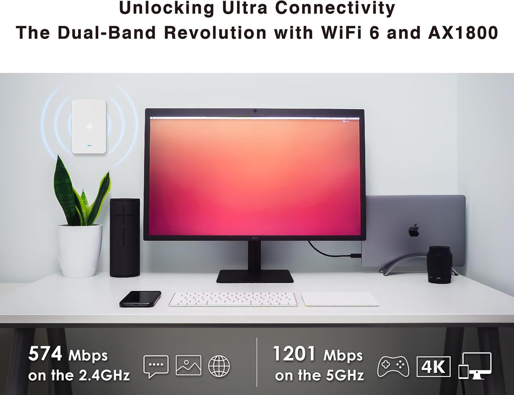 BROWAN WiFi 6 Access Point AX1800 in-Wall Wifi6 Router (MI13) Support PoE Passthrough WPA3 MU-MIMO for Hotel, Office Meeting Room, Home Networking Dual-Concurrent Antennas