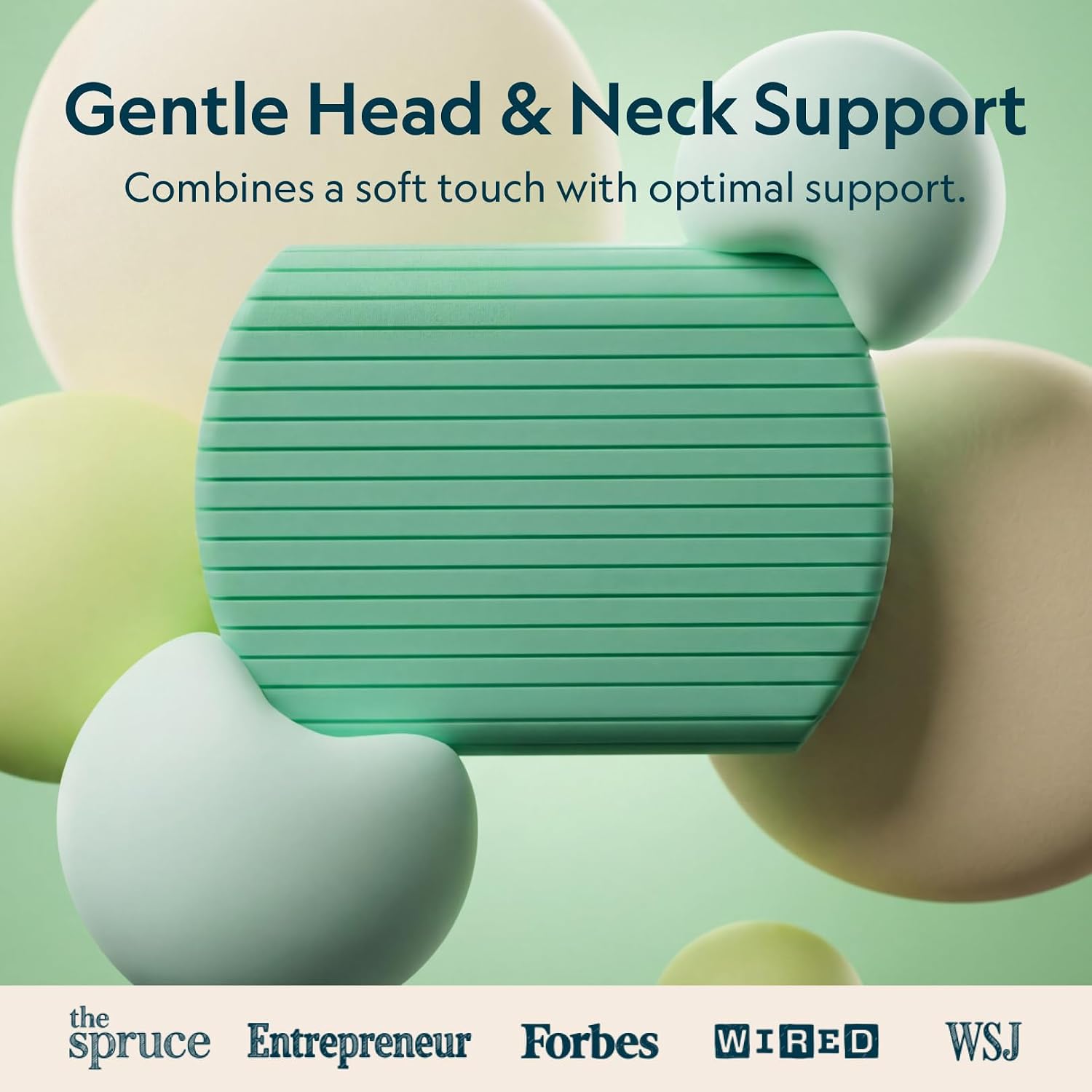 Vesta MintZen Silicone Foam Pillow, Wave Shape for Shoulder & Neck Support, Ideal for Back, Stomach, and Combo Sleepers, Washable Cooling Cover, Medium Profile (3-3.5' Height)