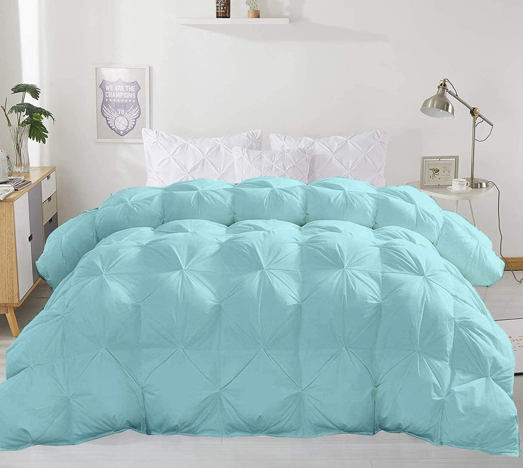 Super Soft 1000-TC All Season Down Alternative Comforter & 2pc Pillow Shams Super King (98' x 108') Inches Decorative Pintuck Comforter 100% Egyptian Cotton 600-GSM Fill & 8-Corner Tabs