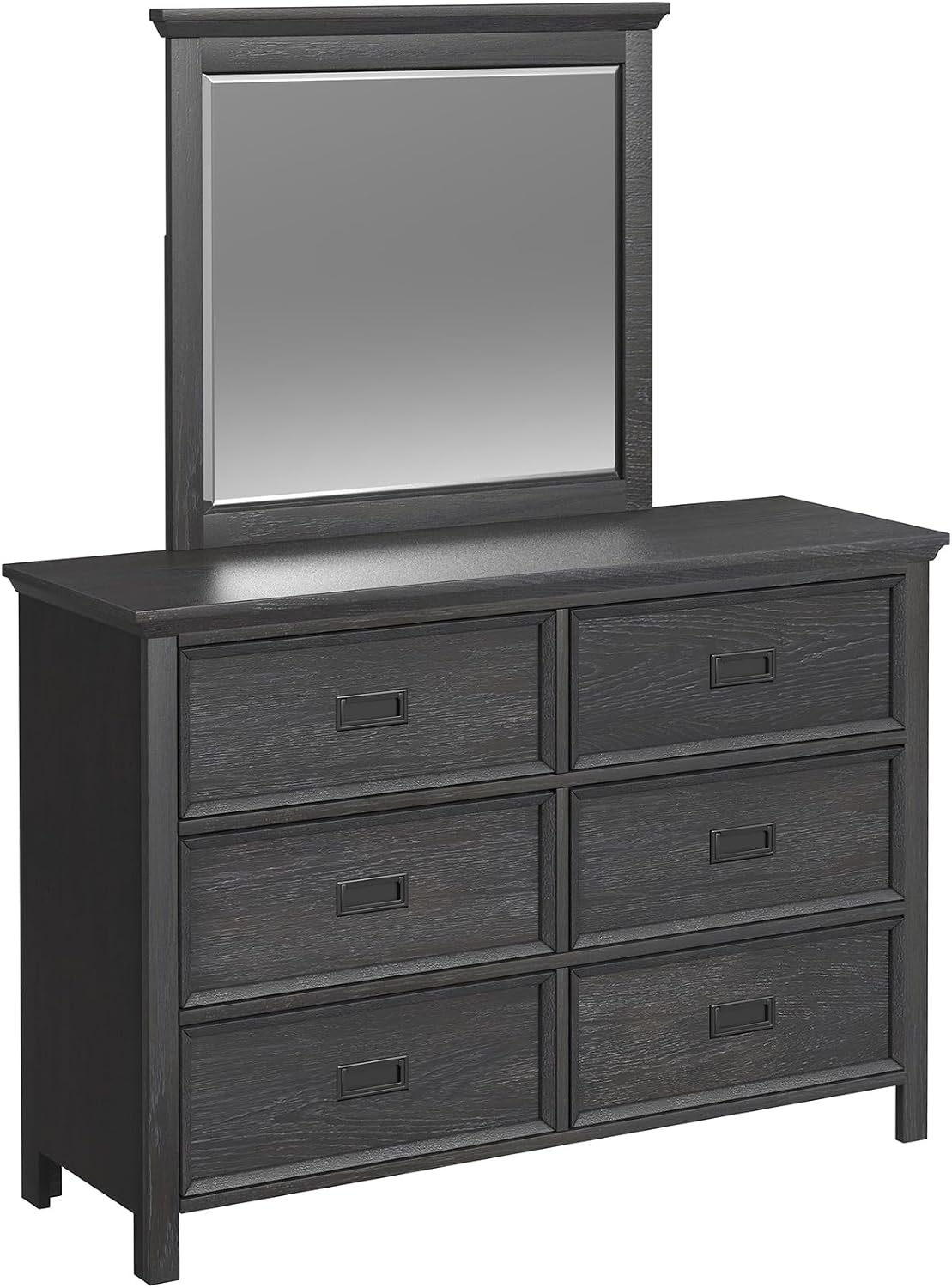 Picket House Brooklyn Kids Full Bookcase 5PC Bedroom Set in Charcoal