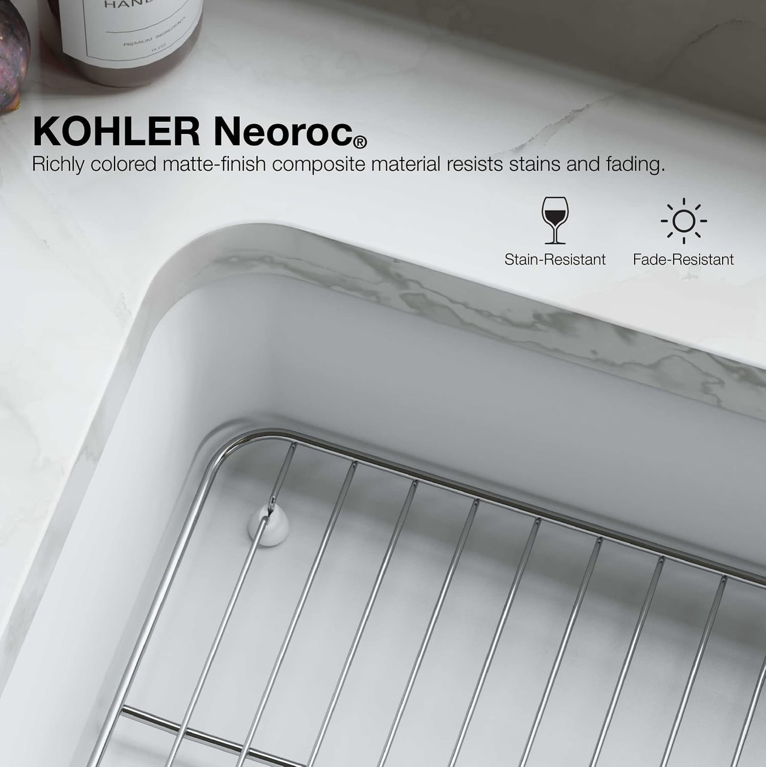 Kohler 28000-CM7 Cairn® 27-1/2' undermount single-bowl kitchen sink, Matte Graphite