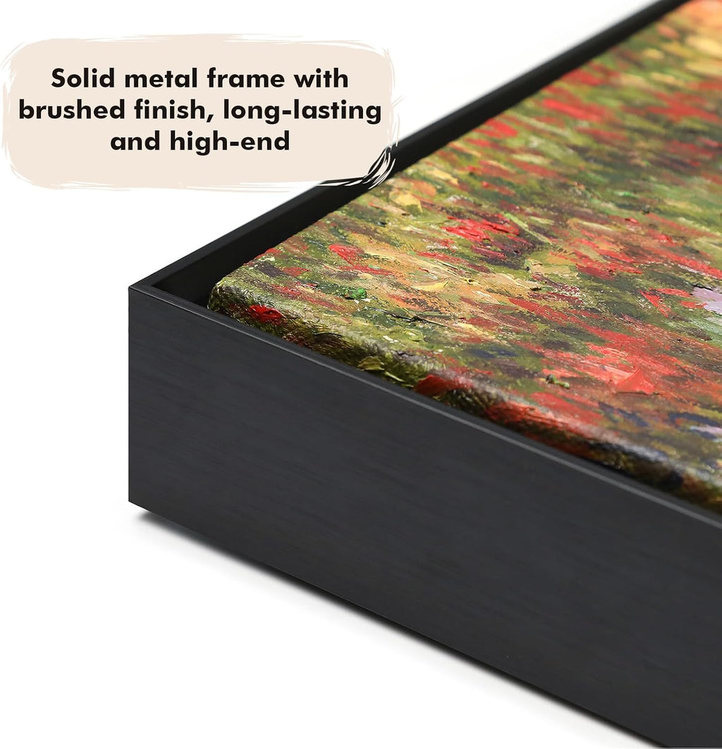 Metal Floating Frame for 30x60 Canvas Oil Paintings, DIY Canvas Frame with 1.5' Deep for Prints Wall Art/Portrait/Landscape Living Room Bathroom Kitchen Decor (Black)