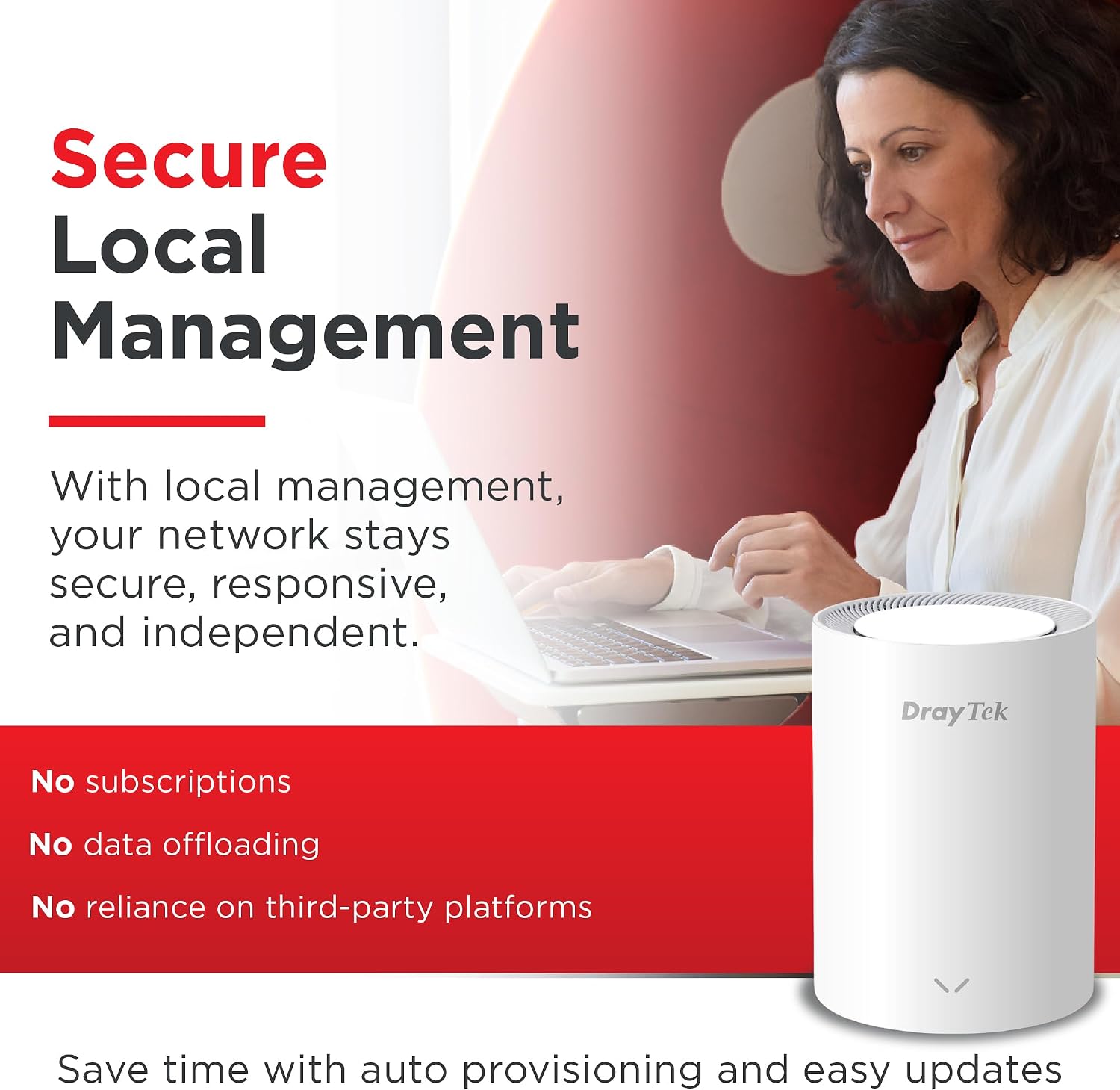DrayTek Vigor AP805 Mesh AX3000 Wireless Access Point, 2.5GbE Uplink, additional 1GbE for Wired Connectivity, Cylinder Form-Factor