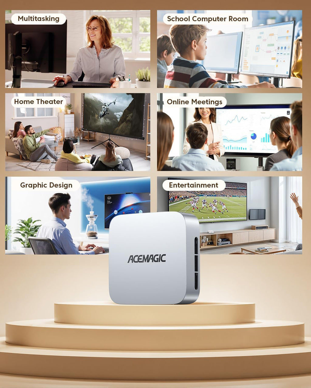 ACEMAGIC K1 Mini PC Intel i5-12600H 32GB DDR4 1TB PCle SSD Mini Computers(Beat 6800H, 12C/16T up to 4.5GHz), Windows 11 Pro Iris Xe 4K Triple Display Desktop Computer 3.2Type-C/GbE/BT5.2/WiFi6