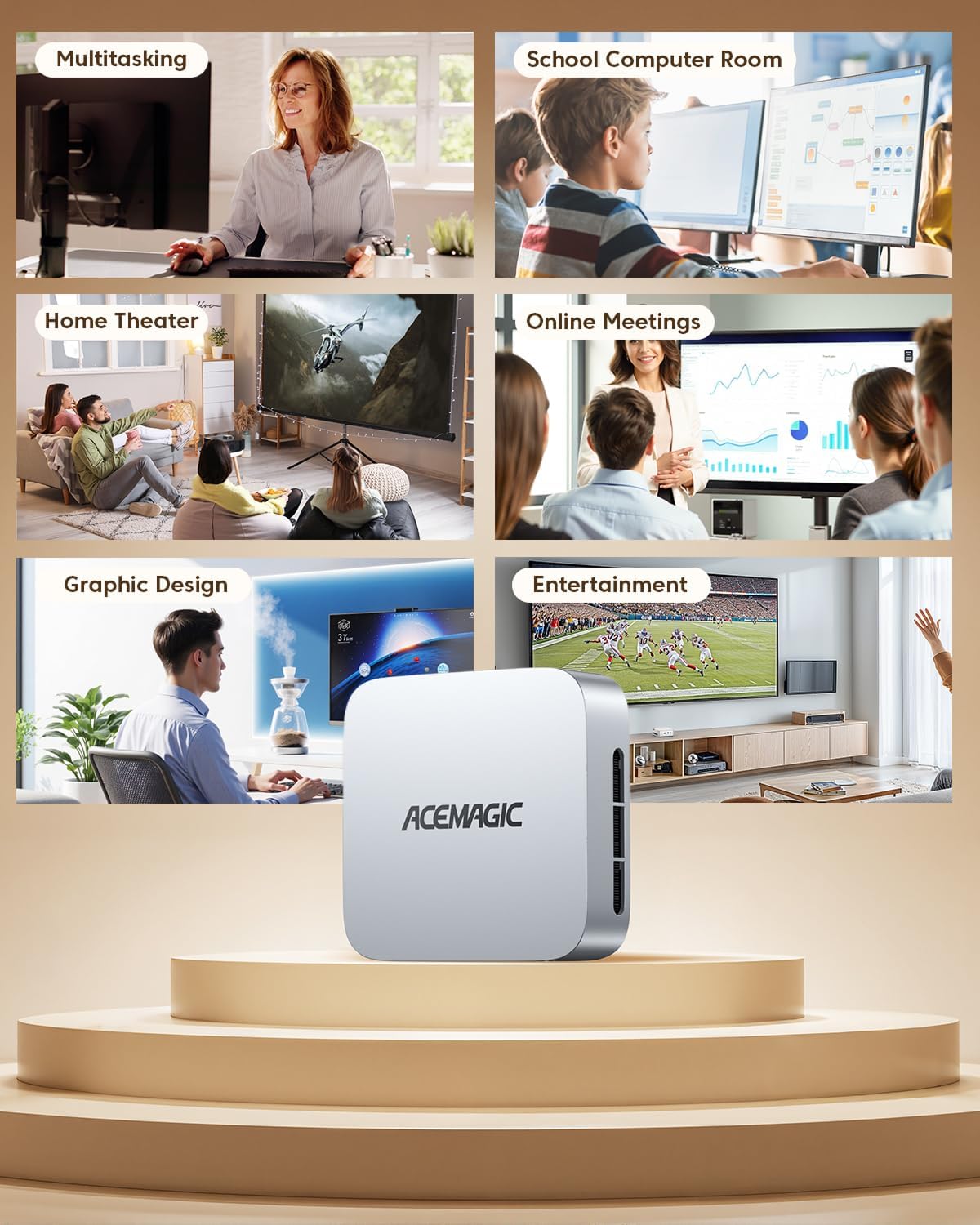ACEMAGIC K1 Mini PC Intel i5-12600H 32GB DDR4 1TB PCle SSD Mini Computers(Beat 6800H, 12C/16T up to 4.5GHz), Windows 11 Pro Iris Xe 4K Triple Display Desktop Computer 3.2Type-C/GbE/BT5.2/WiFi6