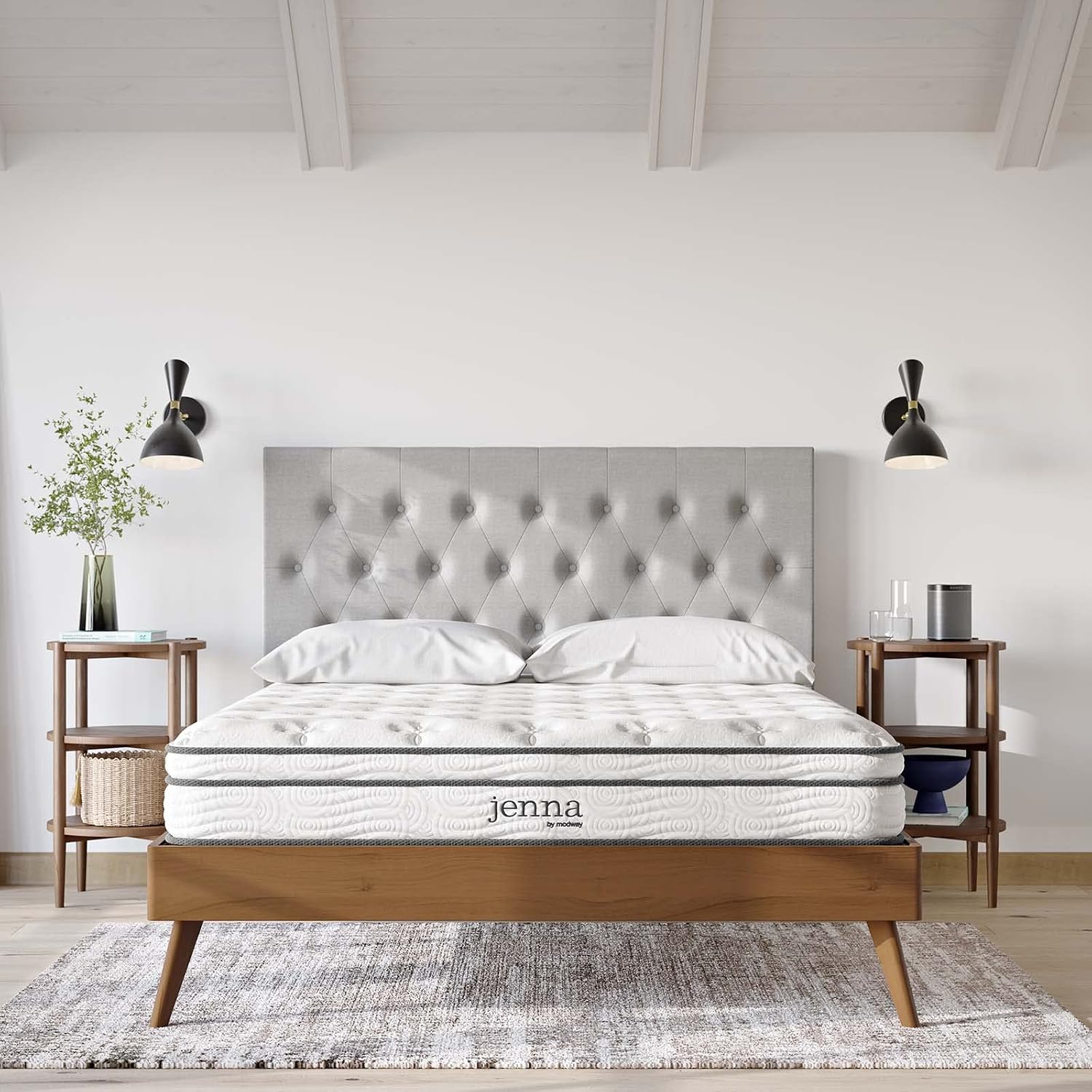 Modway Jenna 8' Innerspring and Memory Foam King Mattress With Individually Encased Coils
