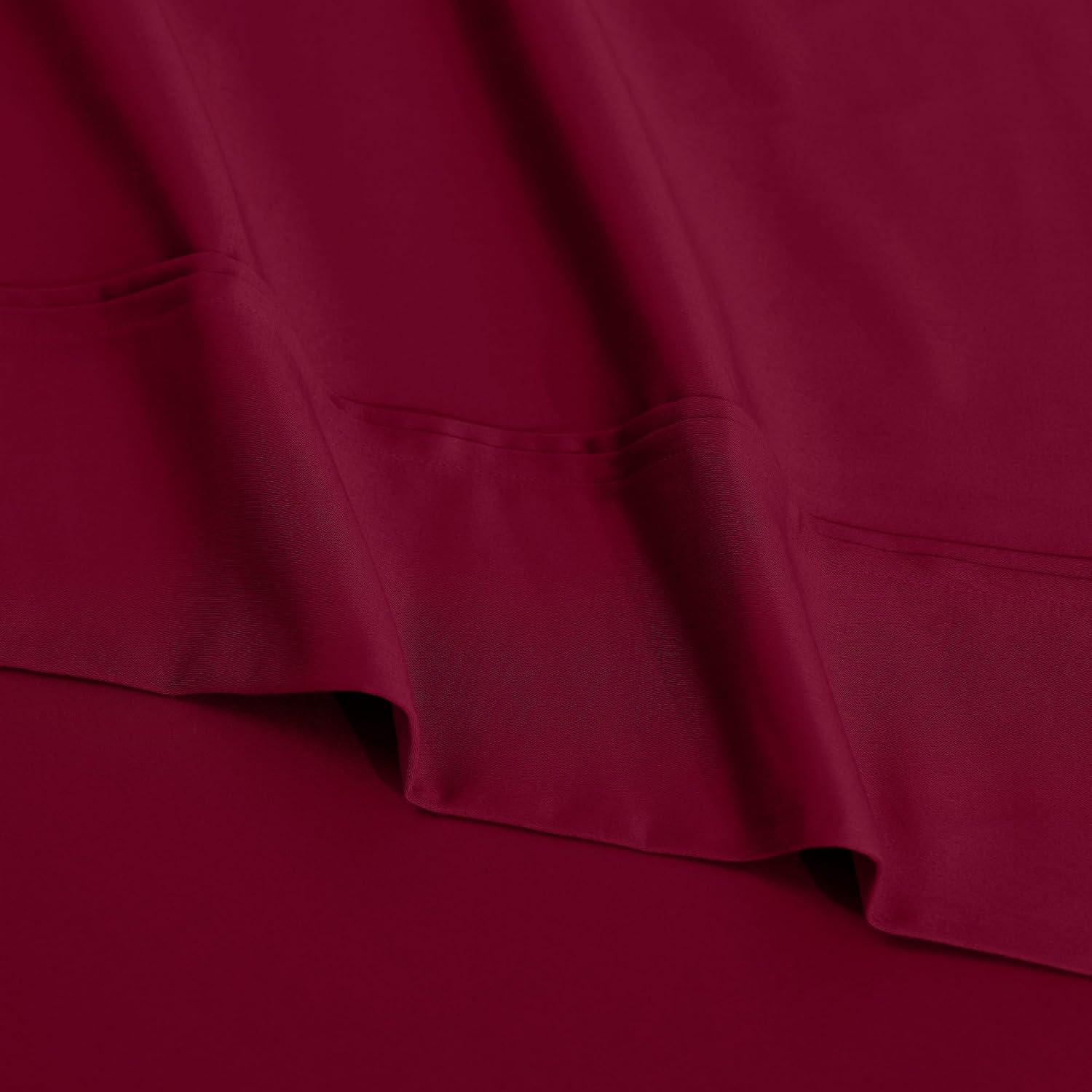 Superior 1200 Thread Count Egyptian Cotton Sheet Set, Bedroom Sheets, Modern Home Essentials, Luxury Bedding, 1 Elastic Deep Pocket Fitted Bed Sheet, 1 Flat Sheet, 2 Pillowcases, Queen, Burgundy